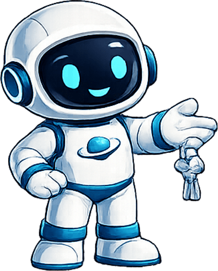 OneOrbit mascot holding keys